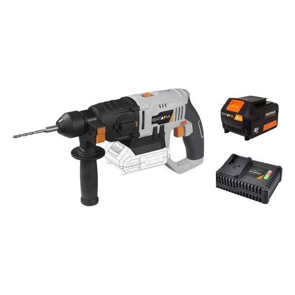 BATAVIA Accu Boorhamer - SDS Plus - 18V | Incl. 4.0Ah Accu en Snellader | MaxxPack Accuplatform BATAVIA Accu Boorhamer - SDS Plus - 18V | Incl. 4.0Ah Accu en Snellader | MaxxPack Accuplatform