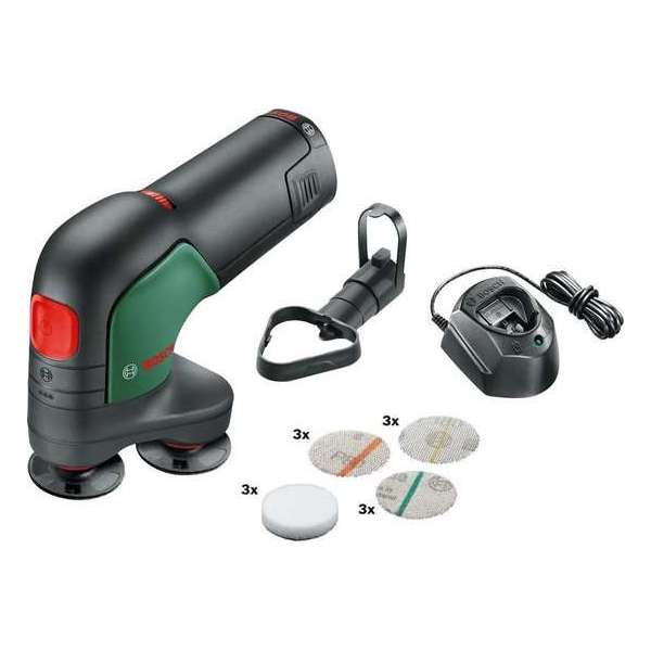 Bosch EasyCurvSander 12 Accuschijfschuur- & polijstmachine - Incl. schuurnetten set - Met 1x 12 V accu en lader Bosch EasyCurvSander 12 Accuschijfschuur- & polijstmachine - Incl. schuurnetten set - Met 1x 12 V accu en lader