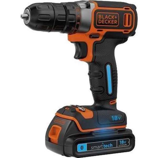BLACK+DECKER BDCDC18KST-QW Accuboormachine - 18V - Met Bluetooth SmartTech - 30 Nm - 1,5Ah BLACK+DECKER BDCDC18KST-QW Accuboormachine - 18V - Met Bluetooth SmartTech - 30 Nm - 1,5Ah