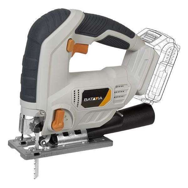 BATAVIA Accu Decoupeerzaag – 4 Pendelposities – 18V – Met Softgrip | Maxxpack Accuplatform – Incl. 4.0Ah Accu en Snellader BATAVIA Accu Decoupeerzaag – 4 Pendelposities – 18V – Met Softgrip | Maxxpack Accuplatform – Incl. 4.0Ah Accu en Snellader