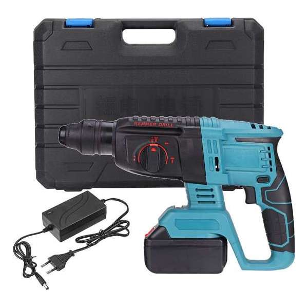 FASGet Accu-boorhamers-18V combihamer -max. slagingsenergie 2.2 J- Losse Body (incl. 1 accu's en 1 lader incl. box)-Zwart blauw FASGet Accu-boorhamers-18V combihamer -max. slagingsenergie 2.2 J- Losse Body (incl. 1 accu's en 1 lader incl. box)-Zwart blauw