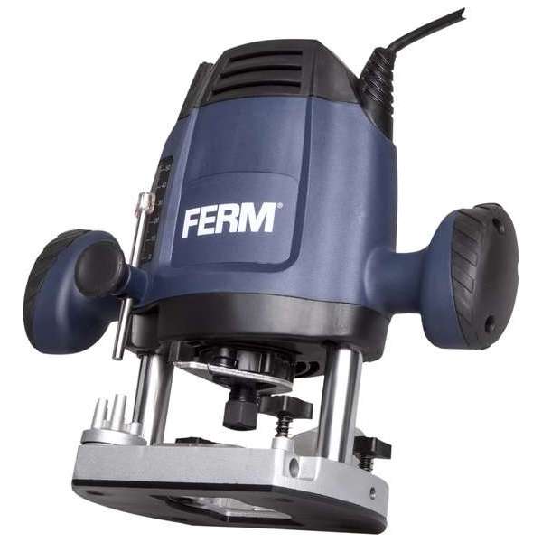 FERM Bovenfrees 1200W - 6, 8 mm - Variabele snelheid – Incl. 3-delige frezenset, kopieerring, parallelgeleider en passerpunt FERM Bovenfrees 1200W - 6, 8 mm - Variabele snelheid – Incl. 3-delige frezenset, kopieerring, parallelgeleider en passerpunt