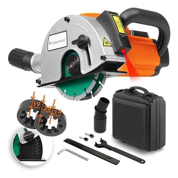 Muurfrees met laser – 1700 W, ca. 4.000 omw/min - Incl. 2 diamantschijven Ø 150 mm Muurfrees met laser – 1700 W, ca. 4.000 omw/min - Incl. 2 diamantschijven Ø 150 mm