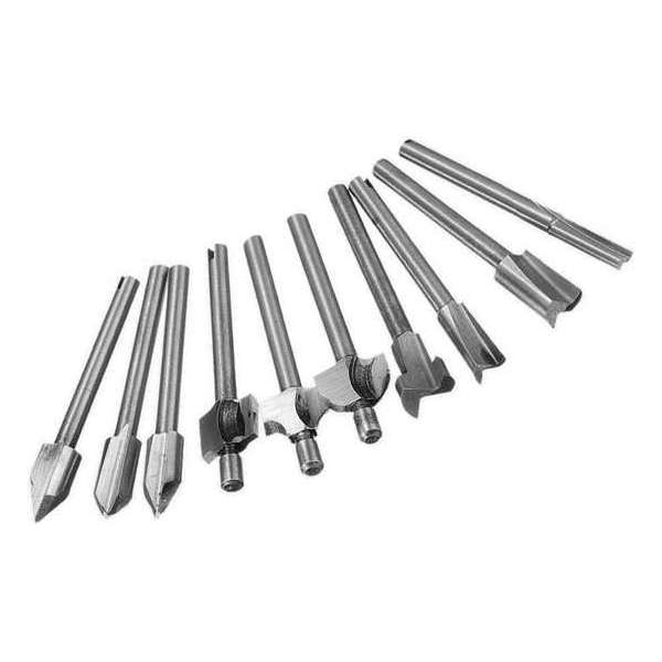 Set mini freesjes 3.175 mm (10 stuks) Set mini freesjes 3.175 mm (10 stuks)