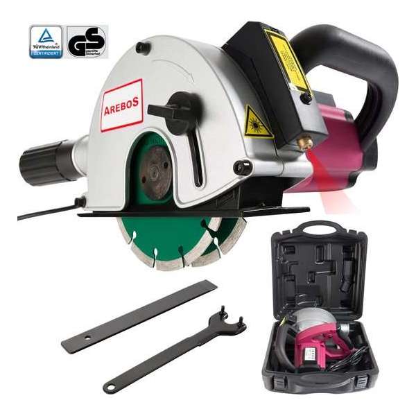 AREBOS Professionele Sleuvenfreesmachine Freesmachine met Laseraanduiding AREBOS Professionele Sleuvenfreesmachine Freesmachine met Laseraanduiding