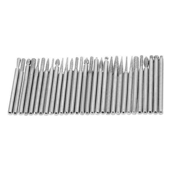 Set diamantfrezen 3.2 mm, 30 freesjes Set diamantfrezen 3.2 mm, 30 freesjes