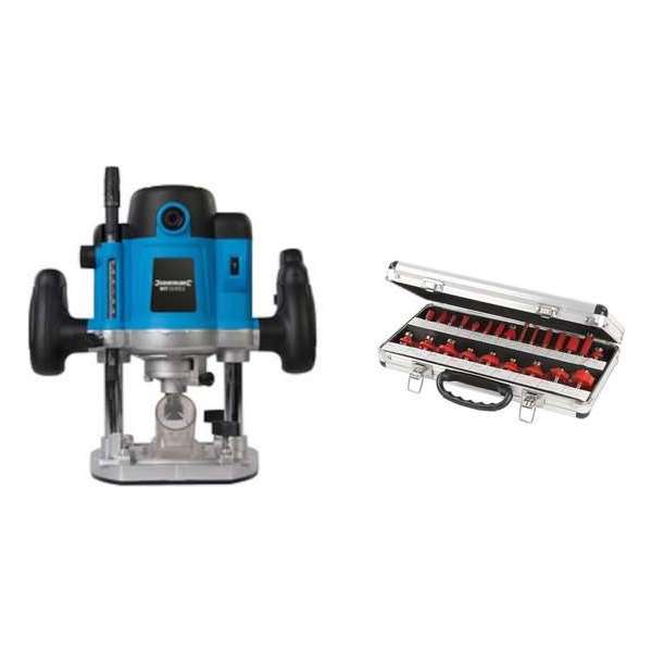 Silverline 1500 W bovenfrees 1/2  MET Silverline 24-delige 1/4 TCT Frees bit set
