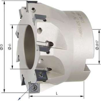 Hoekfrees met IK, 6 tanden, voor SOMT09 D 50mm, 90 °