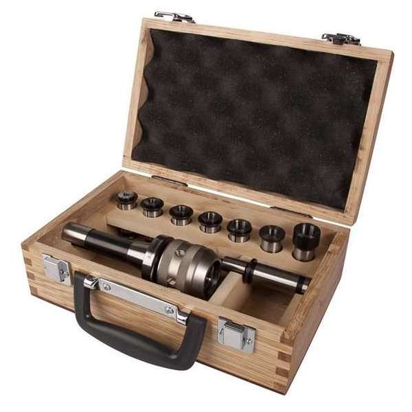 Huvema Set met powerchuck en diverse accessoires PROMO SET R8 PWC 20 Huvema Set met powerchuck en diverse accessoires PROMO SET R8 PWC 20