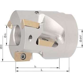 Mantelkopfrees, 90° met IKmet inwendige koeling Z 3 50mm