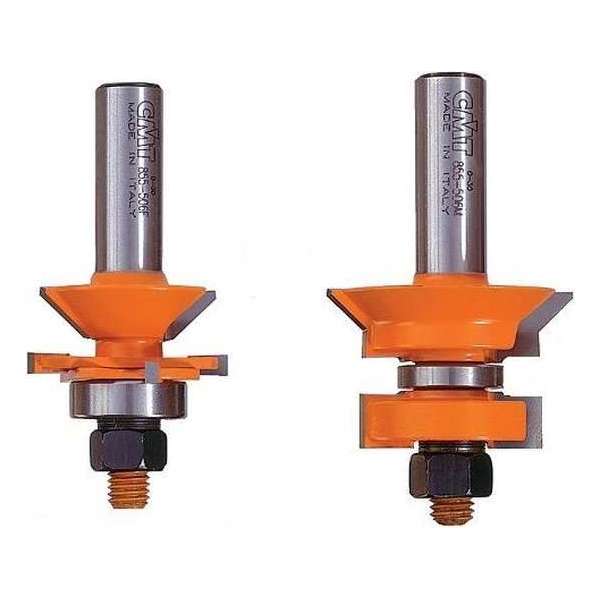 Frezenset voor tand- en groefverbinding met v-groef Frezenset voor tand- en groefverbinding met v-groef