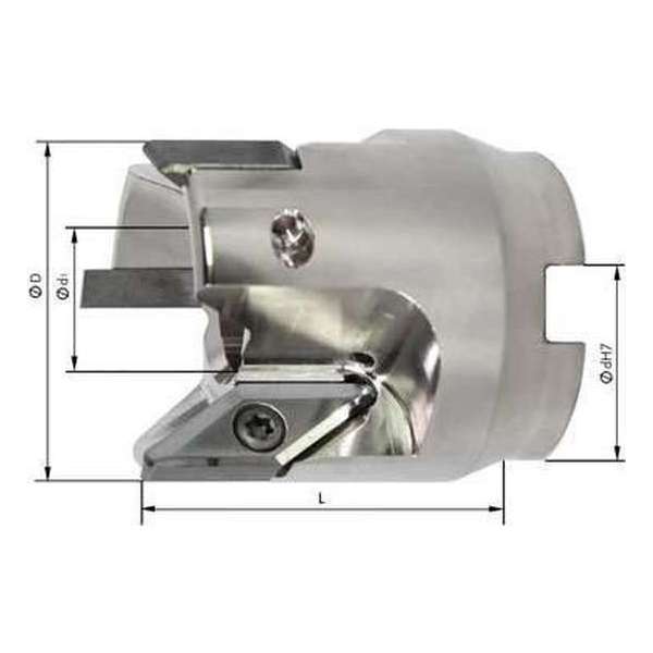 Opsteekfrees 90G für Alu, Z3 met IK D 63mm Opsteekfrees 90G für Alu, Z3 met IK D 63mm