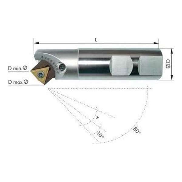 Fasefrees 1 tanden D 25mm, 10-80 Grad Fasefrees 1 tanden D 25mm, 10-80 Grad