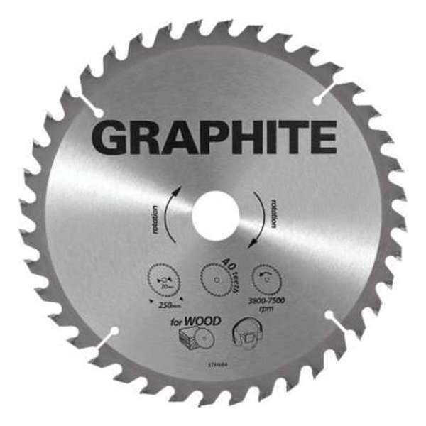 GRAPHITE Cirkelzaagblad 250 mm, 100 tands, Aluminium GRAPHITE Cirkelzaagblad 250 mm, 100 tands, Aluminium