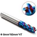 Vingerfrees – Frees – VHM Schachtfrees – 4-snijkanten – Blauwe NaCo coating – ø 8mm