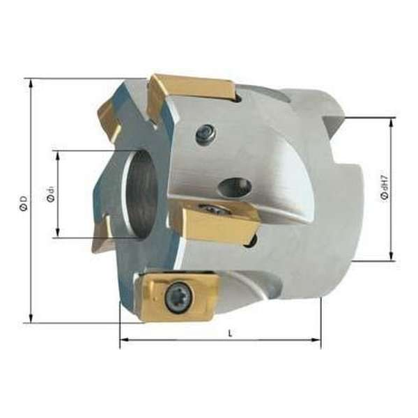 Hoekfrees zonder IK, 5 tanden, voor APKT16 D 50mm, 90 ° Hoekfrees zonder IK, 5 tanden, voor APKT16 D 50mm, 90 °
