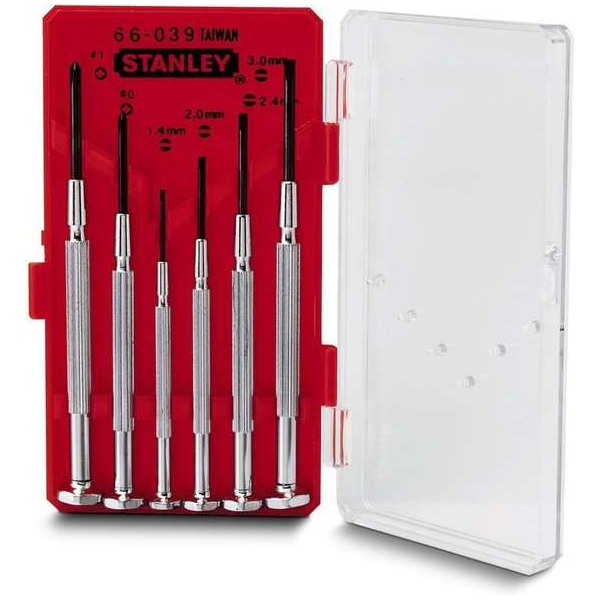 Stanley - Horlogemakerschroevedraaierset 6Dlg. Stanley - Horlogemakerschroevedraaierset 6Dlg.