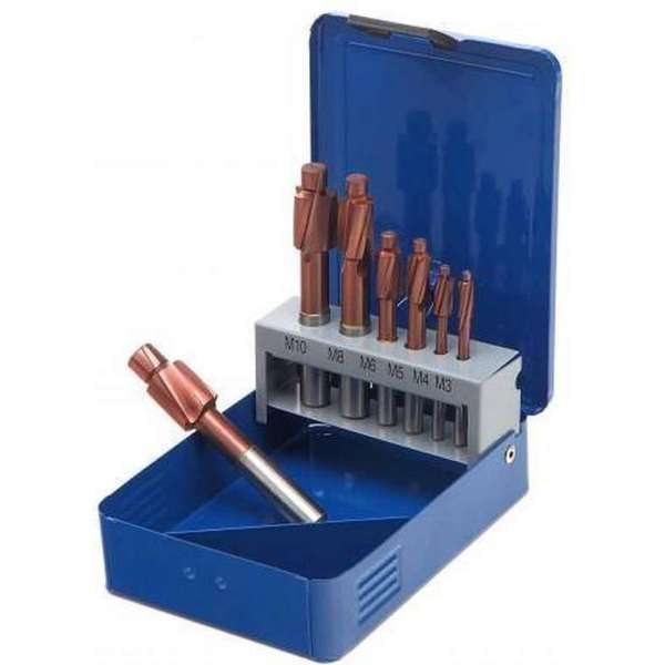 HBM 7-delige HSS - 5% Cobalt INBUS verzinkfrezenset HBM 7-delige HSS - 5% Cobalt INBUS verzinkfrezenset