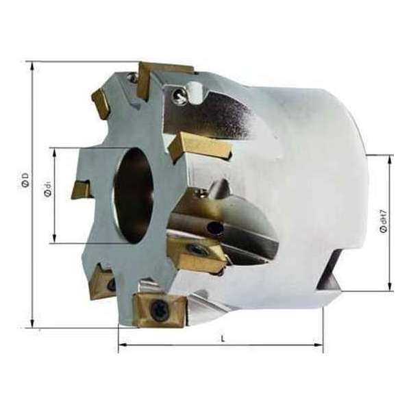 Hoekfrees zonder IK, 7 tanden, voor APKT10 D 50mm, 90 ° Hoekfrees zonder IK, 7 tanden, voor APKT10 D 50mm, 90 °