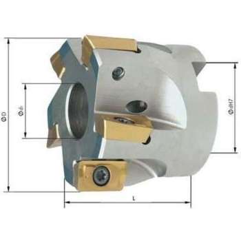 Hoekfrees zonder IK, 9 tanden, voor APKT16 D 125mm, 90 °