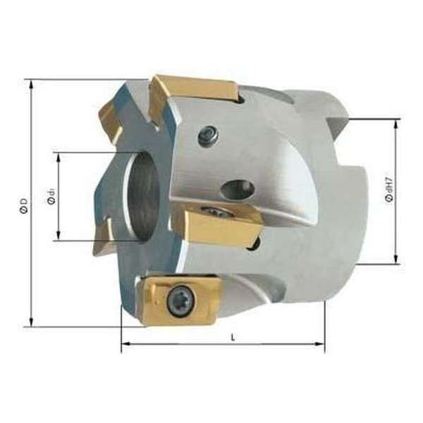 Hoekfrees zonder IK, 9 tanden, voor APKT16 D 125mm, 90 ° Hoekfrees zonder IK, 9 tanden, voor APKT16 D 125mm, 90 °