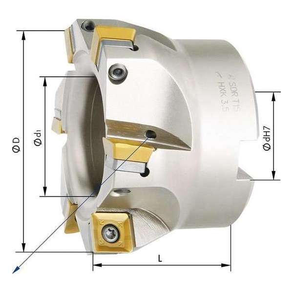 Hoekfrees met IK, 5 tanden, voor SDMT12 D 50mm, 90 ° Hoekfrees met IK, 5 tanden, voor SDMT12 D 50mm, 90 °