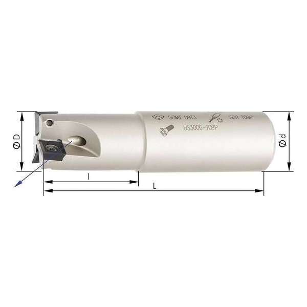 Schachtfrees Z4, met IK, voor SOMT09 90°, D 32mm Schachtfrees Z4, met IK, voor SOMT09 90°, D 32mm