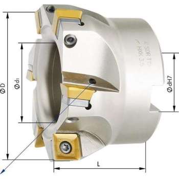 Hoekfrees met IK, 6 tanden, voor SDMT12 D 80mm, 90 °
