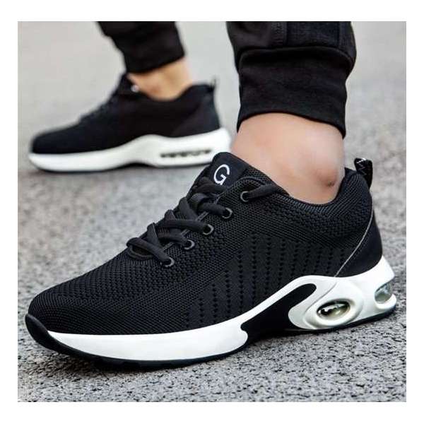 Werkschoenen-Sportief-Sneakers Stalen Neus Kleur Zwart / Wit Maat 38 Werkschoenen-Sportief-Sneakers Stalen Neus Kleur Zwart / Wit Maat 38