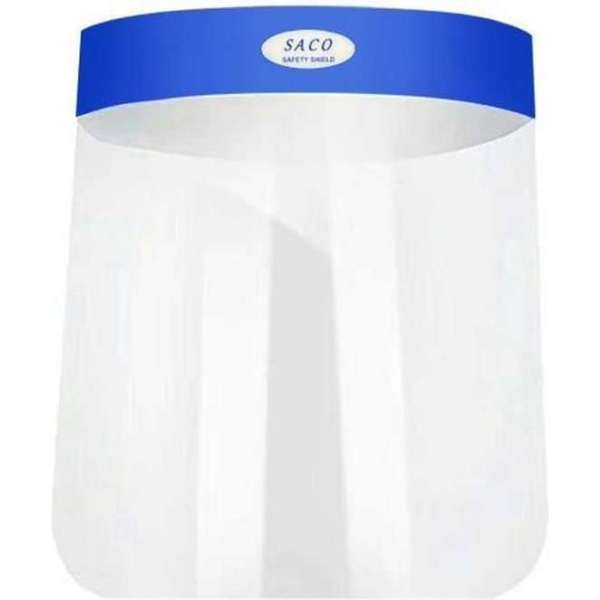 Spatmasker Gelaatsscherm - Transparant - Blauw - 1 stuks Spatmasker Gelaatsscherm - Transparant - Blauw - 1 stuks
