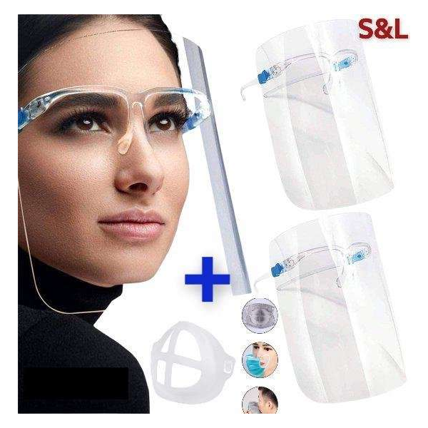S&L Spatmasker Gezichtscherm - Transparant - Anti Condens - 10 Stuks + GRATIS masker beugel S&L Spatmasker Gezichtscherm - Transparant - Anti Condens - 10 Stuks + GRATIS masker beugel