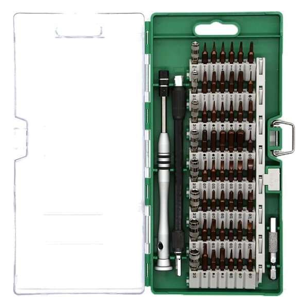 DELTACO VK-55 Gereedschap set smartphone reparatie, 58 stuks, Precisie CRV, groen DELTACO VK-55 Gereedschap set smartphone reparatie, 58 stuks, Precisie CRV, groen