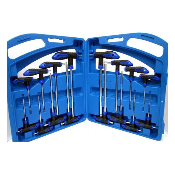 Torx- en inbusset met T-handvat 16-delig Torx- en inbusset met T-handvat 16-delig