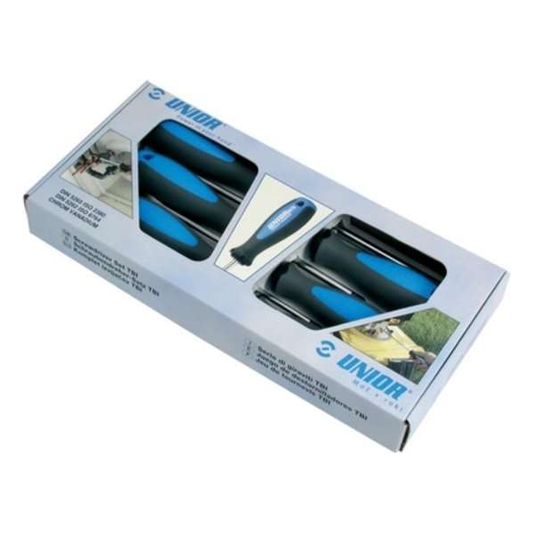 UNIOR schroevendraaierset 7 delig met TBI handvat UNIOR schroevendraaierset 7 delig met TBI handvat