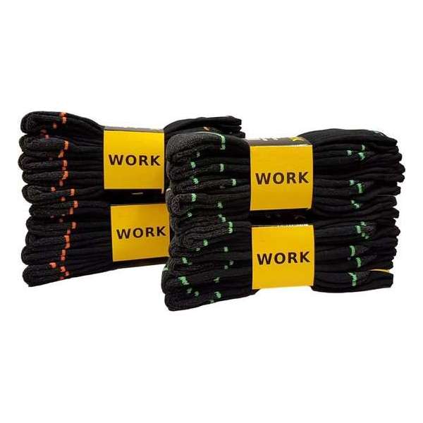 Work werksokken 20 paar mix fluor groen en fluor oranje maat 47/50 Work werksokken 20 paar mix fluor groen en fluor oranje maat 47/50