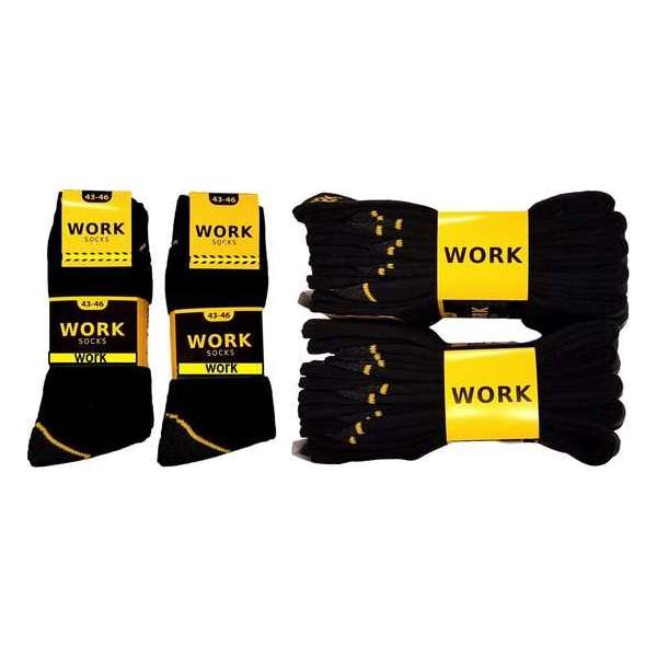 Work Werksokken - 10 paar - Zwart - Maat 43 - 46 Work Werksokken - 10 paar - Zwart - Maat 43 - 46