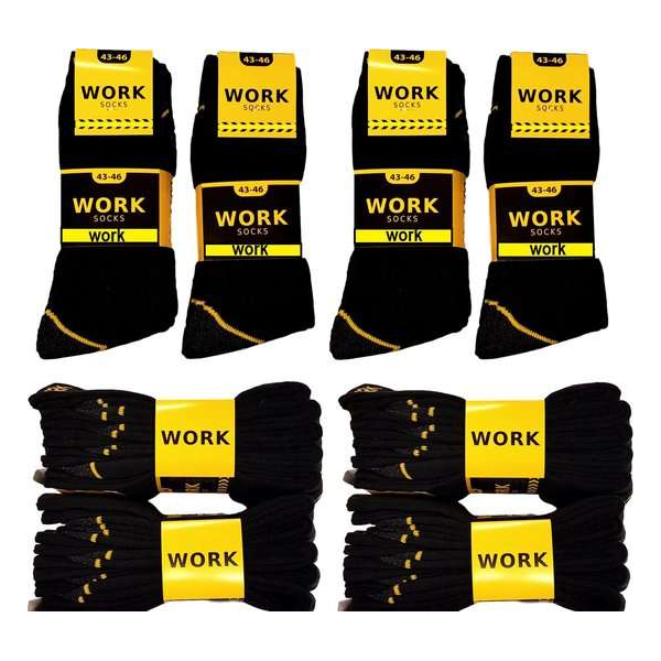 Work Werksokken - 20 paar - Zwart - Maat 43/46 Work Werksokken - 20 paar - Zwart - Maat 43/46