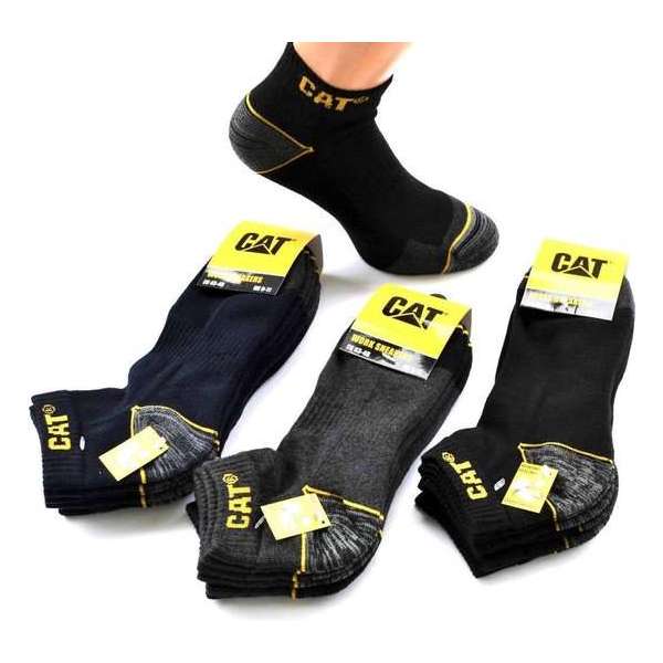 CAT Sneaker werksokken maat 43-46 - 3PACK - ZWART CAT Sneaker werksokken maat 43-46 - 3PACK - ZWART