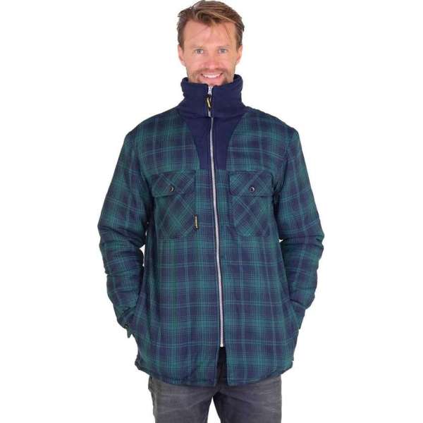 STØRVIK Thermoblouse Fleece Kraag Winddicht Heren Blauw / Groen - Maat L - VANCOUVER STØRVIK Thermoblouse Fleece Kraag Winddicht Heren Blauw / Groen - Maat L - VANCOUVER