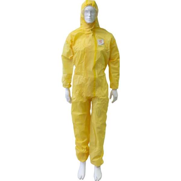 Technosafety Wegwerp Overall - Categorie 3 - Type 3/4/5/6 - Anti Statisch - Geel - Maat L Technosafety Wegwerp Overall - Categorie 3 - Type 3/4/5/6 - Anti Statisch - Geel - Maat L