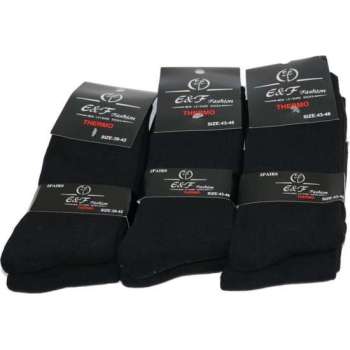 Socke/Sokken/Thermosokken Effen Zwart/Maat 39-42/Werksokken/1 Paar
