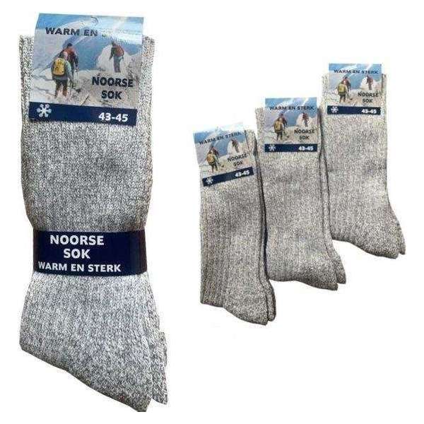 Socke - 1 Paar Noorse Sokken Winter Sokken Maat 43-45 - Werksokken - Wandelsokken - Klassieke Sokken - Geitenwollen Sokken