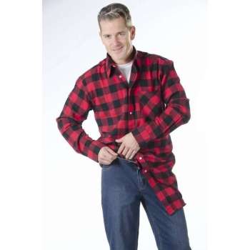 Flannel shirt, kleur zwart/rood geruit, maat 2XL