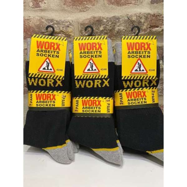 Werksokken zwart 43/46 3 paar Werksokken zwart 43/46 3 paar
