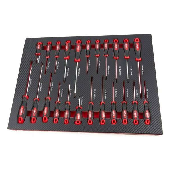 23 Delige Schroevendraaierset in Carbon Foam inlay voor Gereedschapswagen 23 Delige Schroevendraaierset in Carbon Foam inlay voor Gereedschapswagen