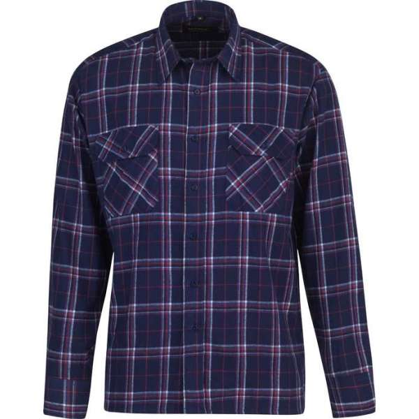 STØRVIK Flanellen Blouse Geruwd Katoen Heren Donkerblauw / Rood - Maat 4XL - DAWSON STØRVIK Flanellen Blouse Geruwd Katoen Heren Donkerblauw / Rood - Maat 4XL - DAWSON
