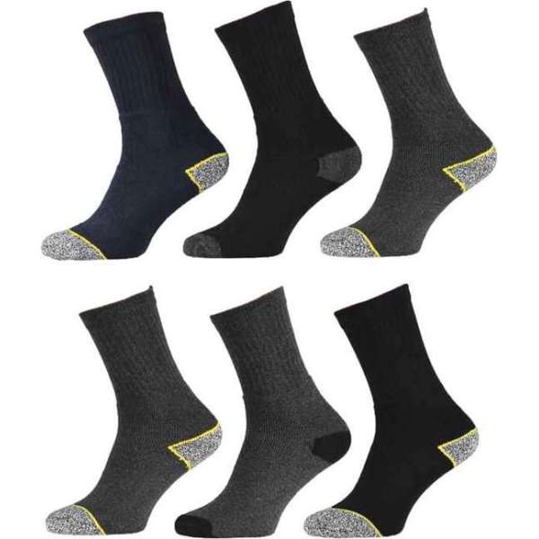 werksokken assorti kleuren 6 paar maat 43/46 werksokken assorti kleuren 6 paar maat 43/46