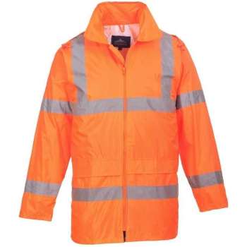 Regenjas Oranje Maat M met reflecterende striping