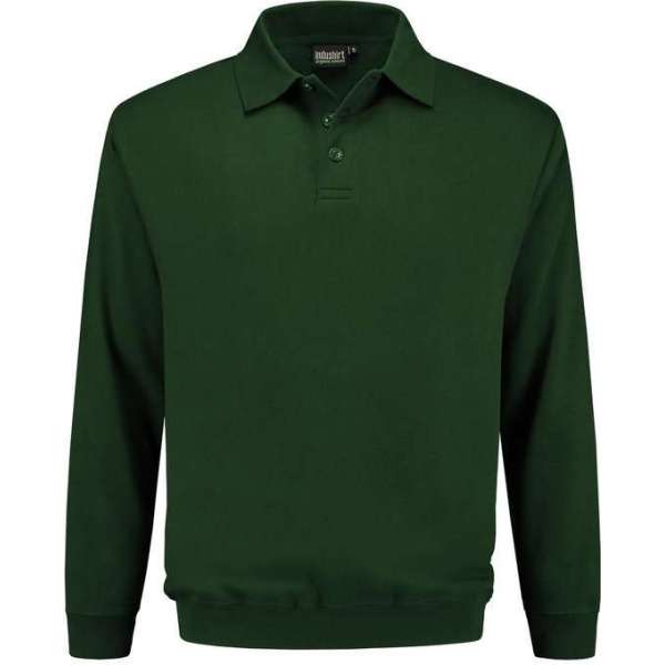Indushirt polosweater biologisch katoen groen XL Indushirt polosweater biologisch katoen groen XL