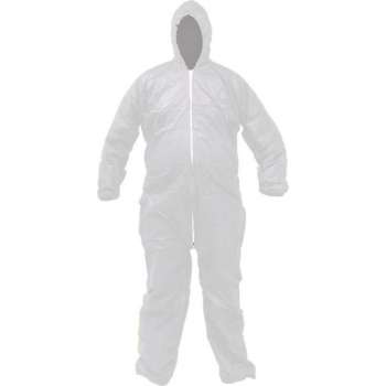 Wegwerp Overall non woven Wit XL Spatwaterdicht circa 170cm Non woven 40 gram/m²